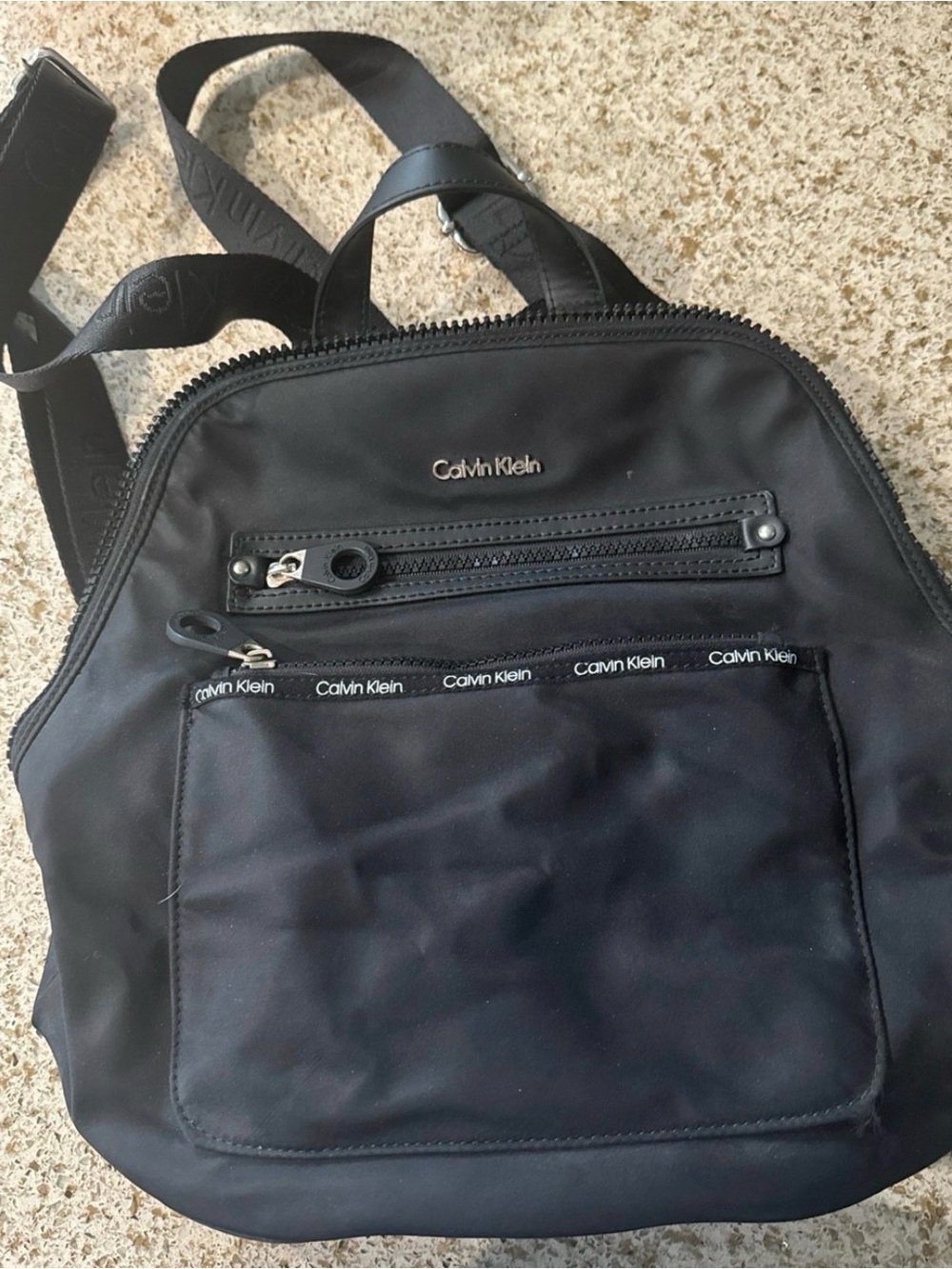 Calvin Klein Black Nylon Mini Backpack